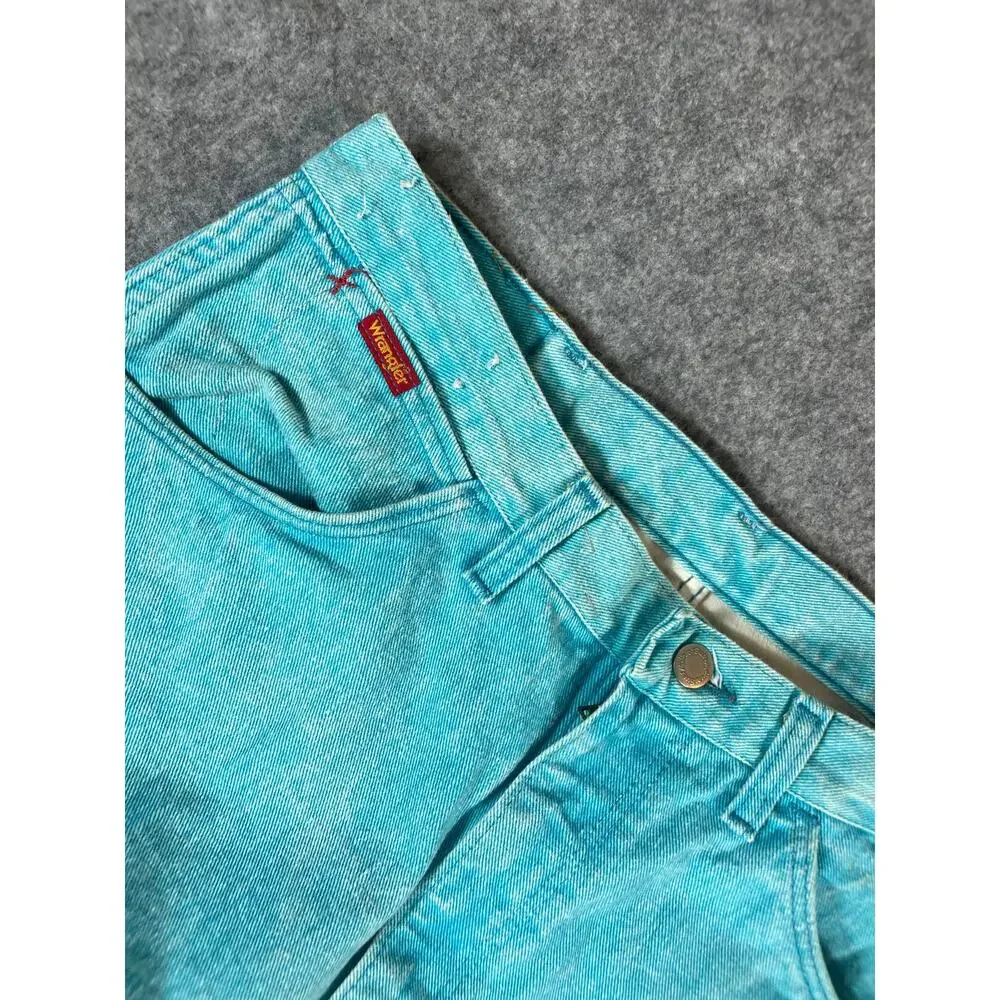 Vintage 90s Wrangler Straight Jeans Mens 36x30 Blue Denim Baggy Western Cowboy - Picture 6 of 9